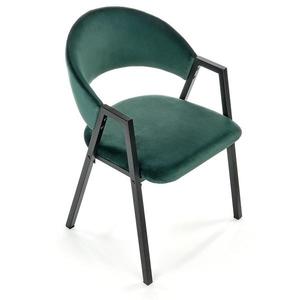 Židle K473 látka velvet/kov tmavě zelená obraz