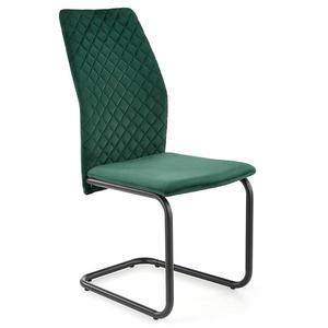 Židle K444 látka/kov tmavě zelená 44x54x97 obraz