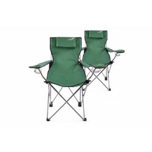 Divero 35943 Sada 2 ks skládací kempingová židle s polštářkem - zelená obraz