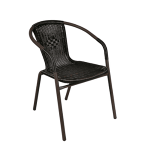 Garthen Bistro 6159 Zahradní ratanová židle - černá s hnědou strukturou obraz