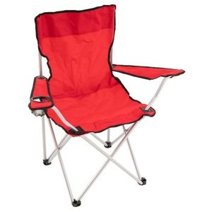 Divero D68318 Skládací kempingová židle s držákem nápojů, červená obraz