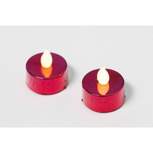Nexos 42985 Dekorativní sada - 2 čajové svíčky - červená obraz