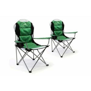 Divero Deluxe 35957 Sada 2 ks skládací kempingová rybářská židle - zeleno/černá obraz