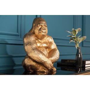 Dekorační socha gorila ZHAM Dekorhome Zlatá, Dekorační socha gorila ZHAM Dekorhome Zlatá obraz