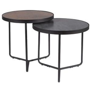 Přístavný stolek PINILUPI šedá/hnědá/černá obraz