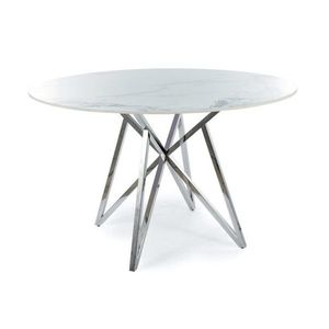 Jídelní stůl MERONU bílý mramor/chrom obraz