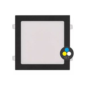 T-LED Černý vestavný LED panel hranatý 300 x 300mm 24W 24V CCT 102215 obraz
