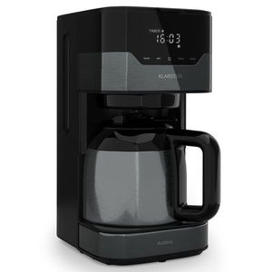 Klarstein Arabica, kávovar, 800 W, 1, 2 l, Easy-touch control, stříbrno/černý obraz
