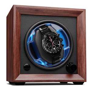 Klarstein Brienz 1, natahovač hodinek, 1 hodinky, 4 režimy, dřevěný vzhled, modré vnitřní osvětlení obraz