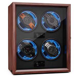 Klarstein Brienz 4, natahovač hodinek, 4 hodinky, 4 režimy, dřevěný vzhled, modré vnitřní osvětlení obraz