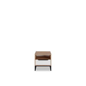 GIB Noční stolek LEO, hickory / bílý mat 45x45x40 hickory / bílý mat obraz