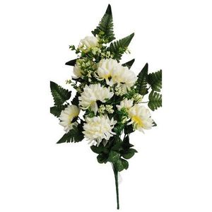 Umělá dekorativní kytice Chryzantéma, krémová, výška 60 cm obraz