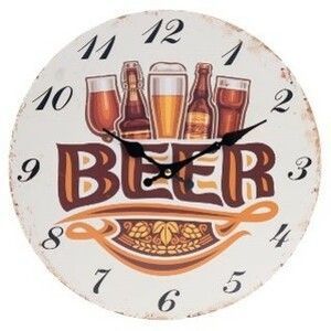 Nástěnné hodiny Beer, pr. 34 cm, dřevo obraz