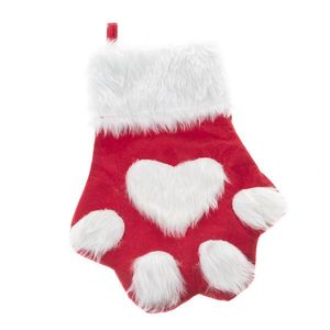 Vánoční textilní ponožka Tlapka 40 cm, červená obraz