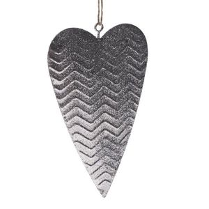 Závěsné srdce Teramo stříbrná, 20 x 10 cm obraz