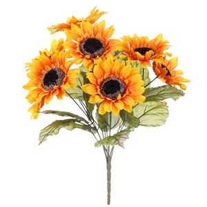 Slunečnice v pugetu, 8 květů, 40 x 43 cm obraz