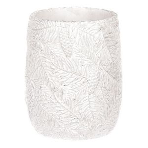 Váza betonová - motiv jehličí, bílo-stříbrné. obraz