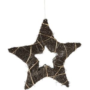 Vánoční LED hvězda Browee tmavě hnědá, 30 LED, 39 x 37 x 4 cm obraz