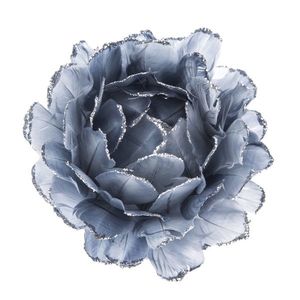 Závěsná květina z peří šedo - modrá, 8 cm obraz
