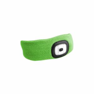 Sixtol Čelenka s čelovkou 180lm, nabíjecí, USB, uni velikost, bavlna/PE, fluorescentní zelená obraz
