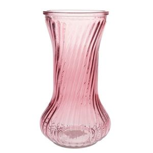 Skleněná váza Vivian, růžová, 21 x 10 cm obraz