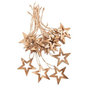 Sada vánočních dřevěných ozdob Hvězda natur, 18 ks obraz
