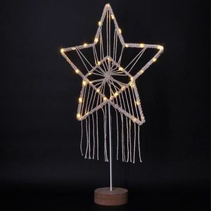 Solight LED vánoční hvězda Lapač snů, bílá, 49 cm, 45x LED, 2x AAA obraz