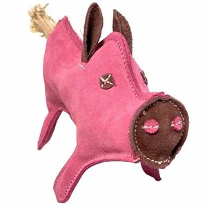 PafDog Prasátko Pinky hračka pro psy z kůže a juty, 28 cm obraz