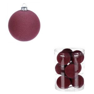 Vánoční plastové koule, sametové, fialová barva. Cena za 1box/9ks. obraz