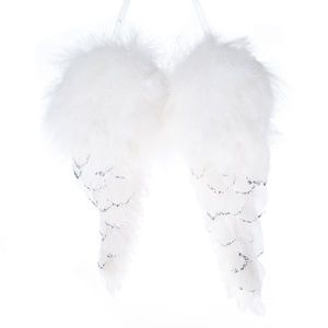 Andělská křídla z peří Christmas wings bílá, 31 x 25 x 8 cm obraz