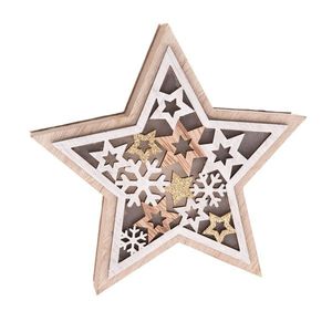 Dřevěná hvězda s LED světlem Stellar, 16 x 15 x 3 cm obraz