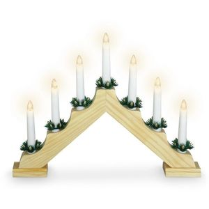 Vánoční svícen Candle Bridge hnědá, 7 LED obraz