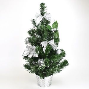 Vánoční stromek zdobený, 50 cm, stříbrná obraz