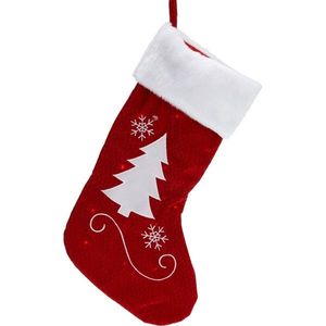 Vánoční LED ponožka se stromečkem červená, 41 cm obraz