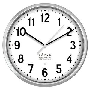 LAVVU Stříbrné hodiny Accurate Metallic Silver řízené rádiovým signálem obraz