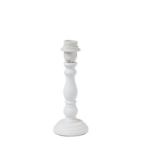 Bílá dřevěná noha k lampě s patinou - Ø 10*26 cm 6LMP478W obraz