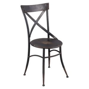 Kovová černá židle Retro s patinou - 41*41*88 cm 5Y0396 obraz