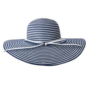 Modro bílý pruhovaný klobouk s mašlí - Ø 58 cm MLHAT0096 obraz