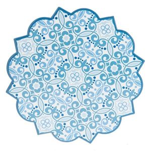 Modrá keramicko-korková podložka pod nádobí Ornament - 20*20 cm 6CE0978 obraz