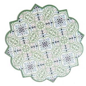 Zelená keramicko-korková podložka pod nádobí Ornament - 20*20 cm 6CE0981 obraz
