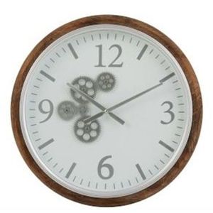 Nástěnné hodiny s dřevěným rámem a ozubenými kolečky Laudine S - Ø 52*7 cm 2917 obraz