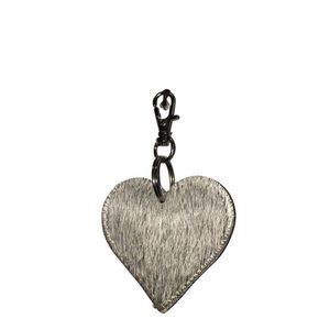 Klíčenka mini šedivé srdce z hovězí kůže - 5*5*2cm IVSHMKG obraz