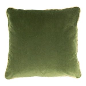 Zelený sametový polštář obšitý krouceným zlatým provázkem Velvet - 45*10*45cm DCFGKSAG obraz