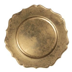 Zlatý servírovací talíř / podnos s patinou I - Ø 33 cm 64597GO obraz