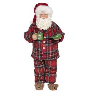 Vánoční dekorace Santa v pyžamu s bačkorkama - 14*10*28 cm 64650 obraz