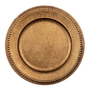Zlato-hnědý plastový talíř s dekorem - Ø 33*2 cm 64805 obraz