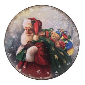 Dekorativní plastový talíř se Santa Clausem - Ø 33*1 cm 64808 obraz