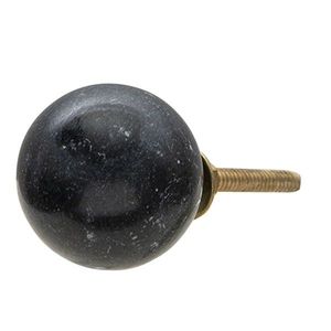 Kameninová kulatá úchytka v černé barvě s patinou - Ø 3 cm 64979 obraz