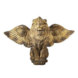 Zlatá antik dekorace socha lev s křídly Lion Gold - 100*50*62 cm 5PR0084GO obraz