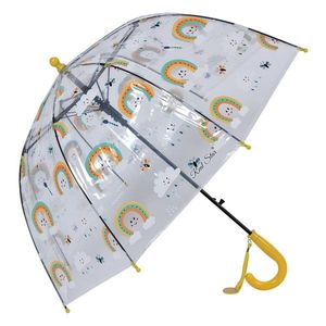 Průhledný deštník pro děti se žlutým držadlem a duhami - Ø 50 cm JZCUM0006Y obraz